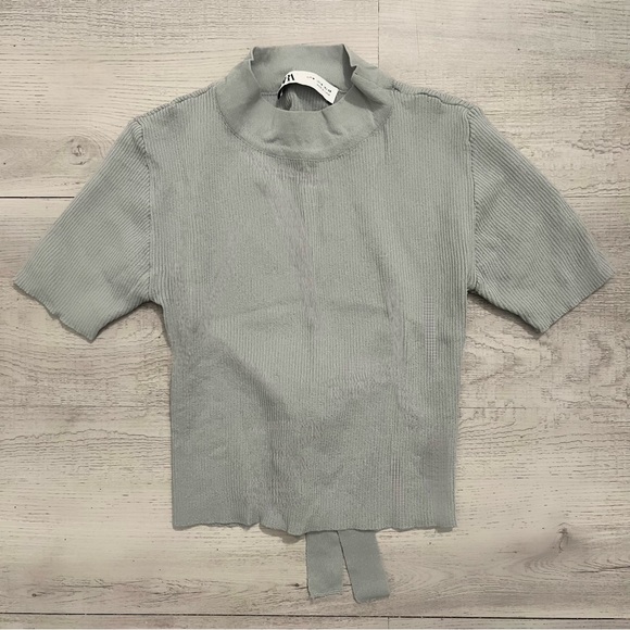 Zara Tops - Zara Light sage greenish Short Sleeve Top